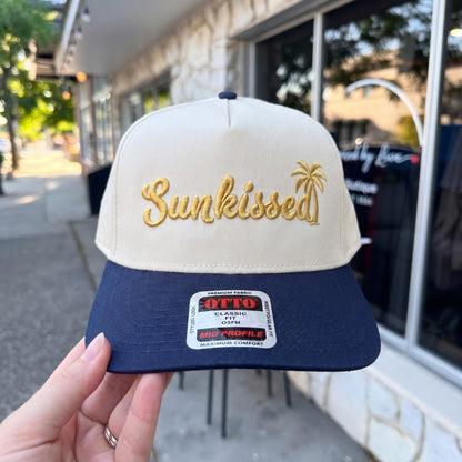 Custom Two-Tone 'Sunkissed' Cap with Palm Tree Logo - Tan and Red - Image 3