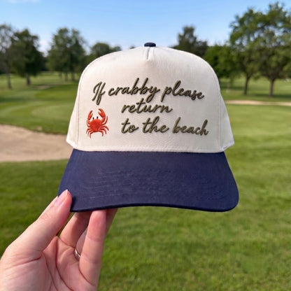 Funny Baseball Cap with Crab Embroidery - Beach Theme Hat - Image 3