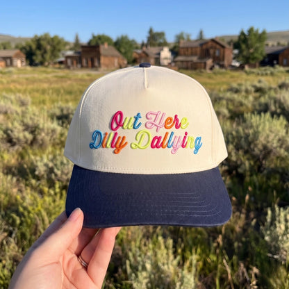 Colorful Embroidered Baseball Cap - 'Out Here Dilly Dallying' Design - Image 4
