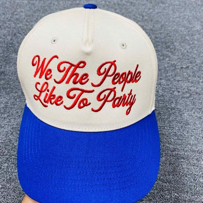 Embroidered Party Theme Baseball Cap - 'We The People Like To Party' Design - Image 6