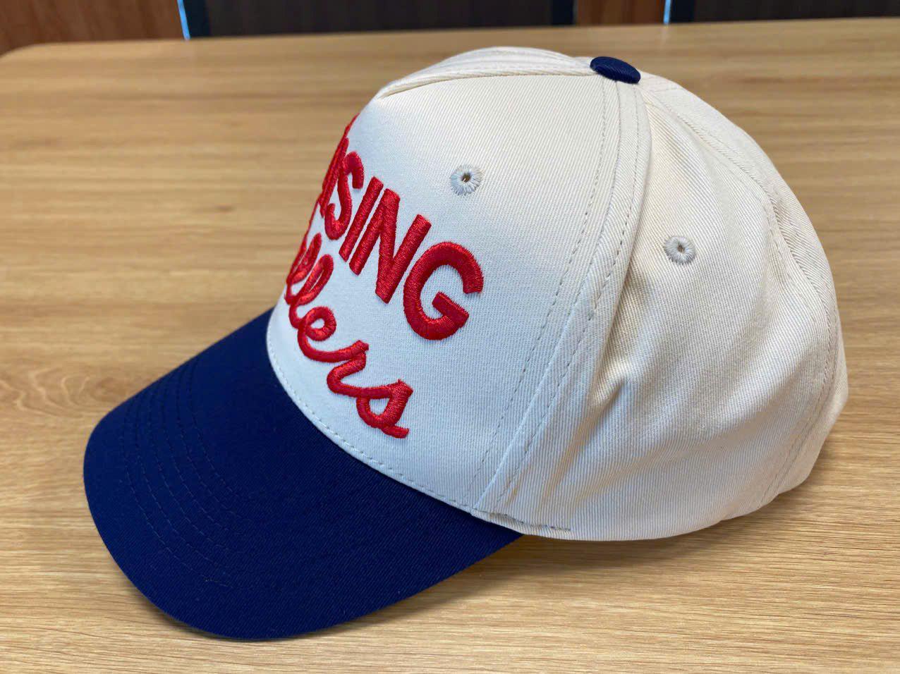 Raising Ballers Baseball Cap with Vintage Embroidery - Cream/Navy - Image 8